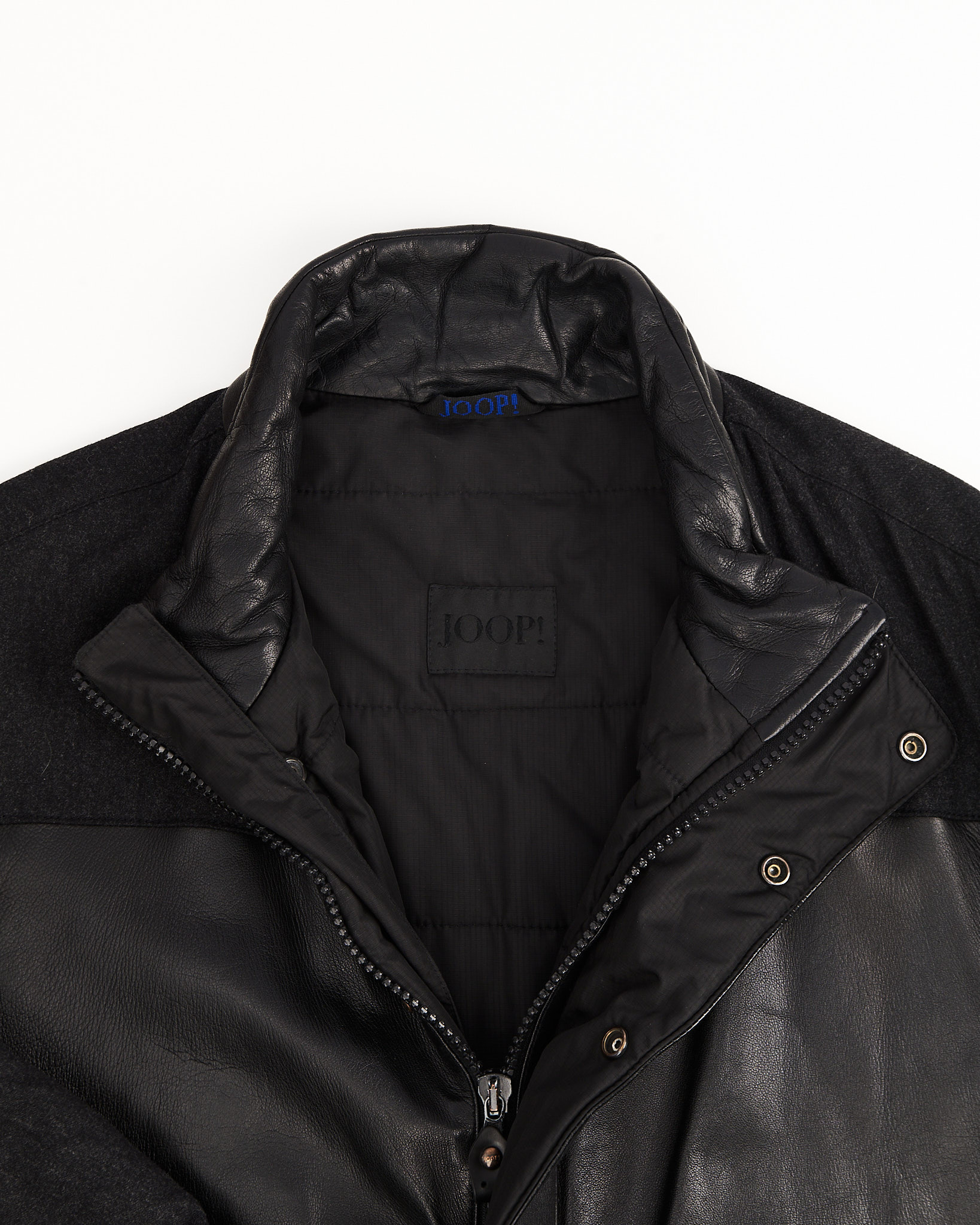 Куртка-бомбер из кожи и шерсти — изображение 4