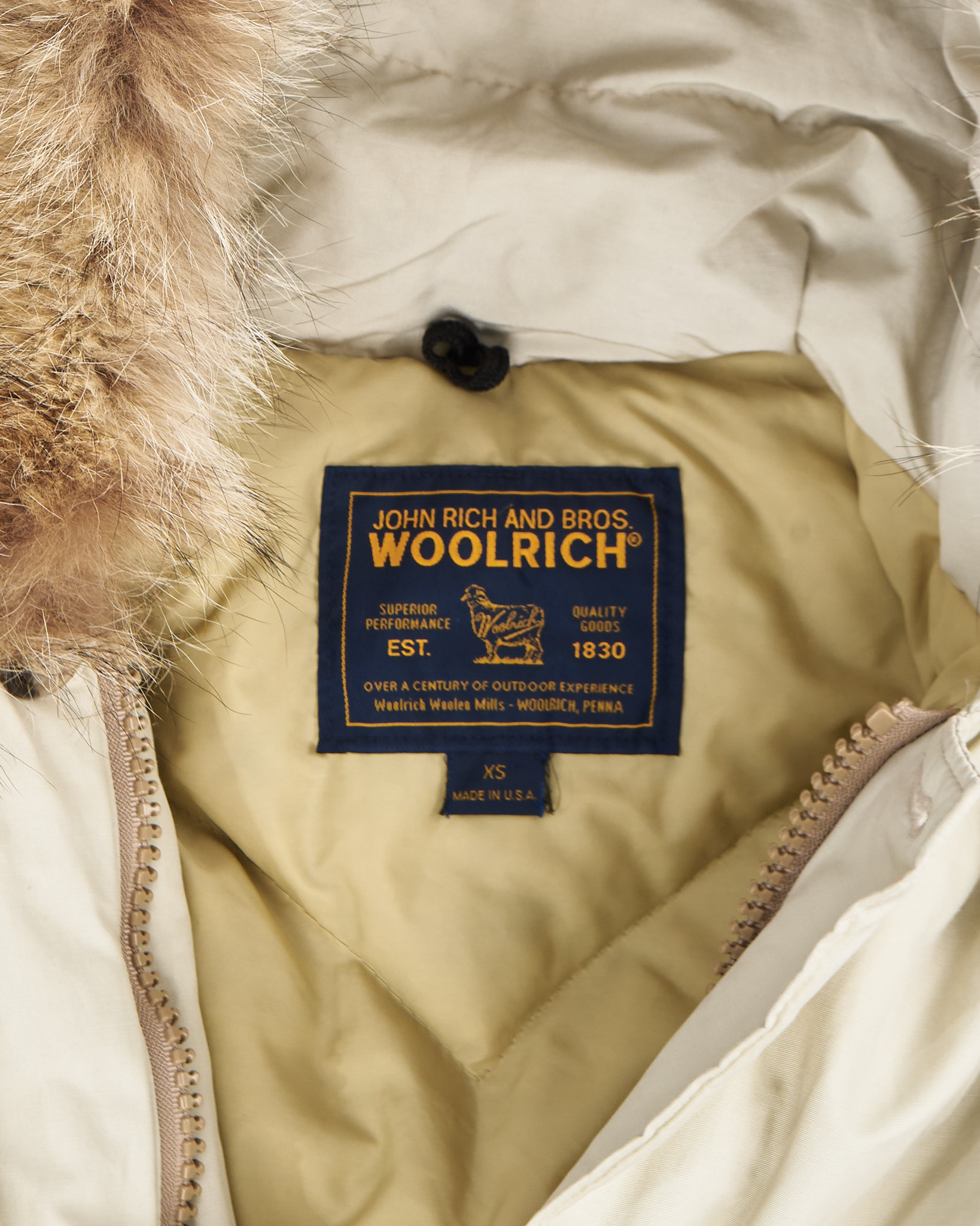 Винтажная парка Woolrich с натуральным мехом — изображение 4