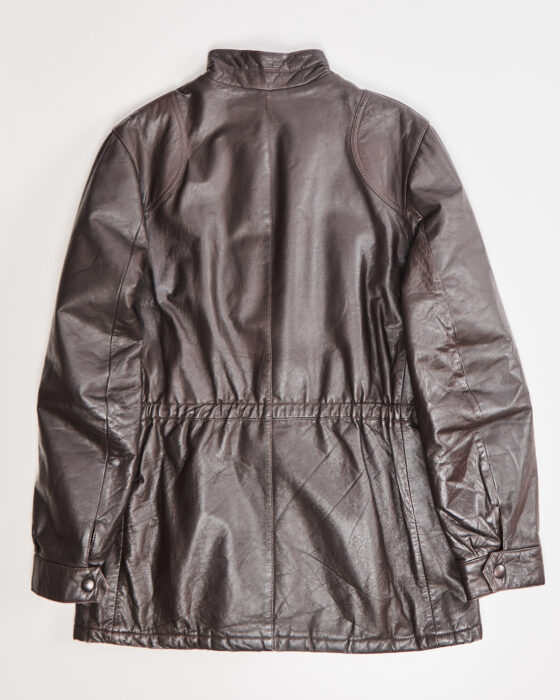 Кожаная парка с утяжкой по талии — фото 2