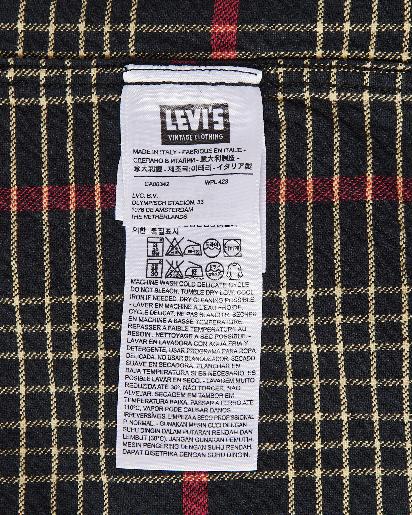 Рубашка Levi’s Vintage Clothing в тёмную клетку — изображение 5