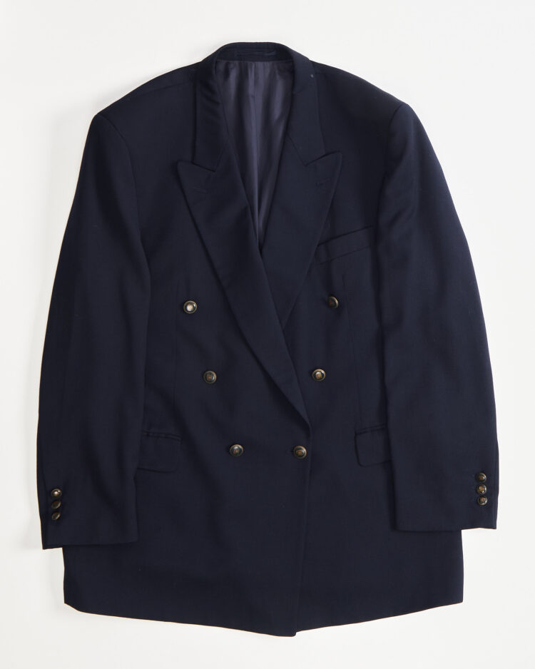 Тёмно-синий двубортный пиджак Atelier Aldo Colitti