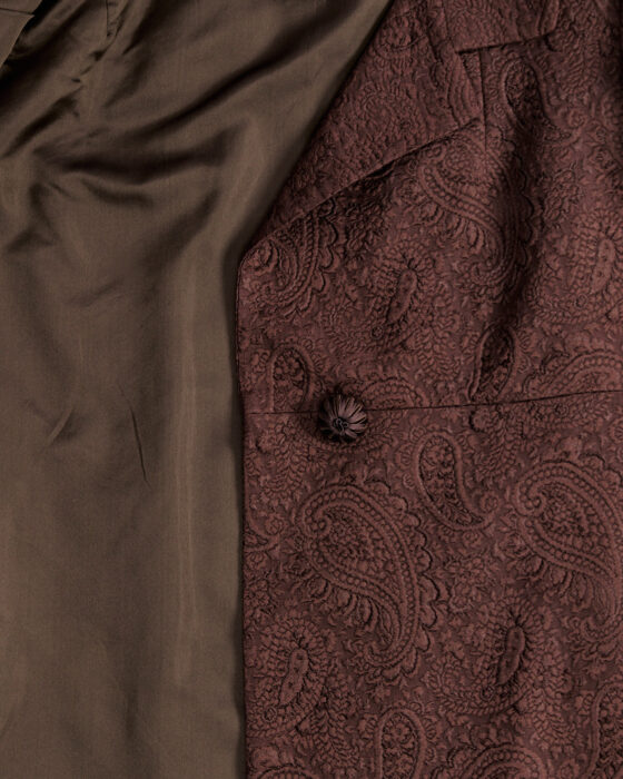 Пальто из парчи с жаккардовым узором — фото 4
