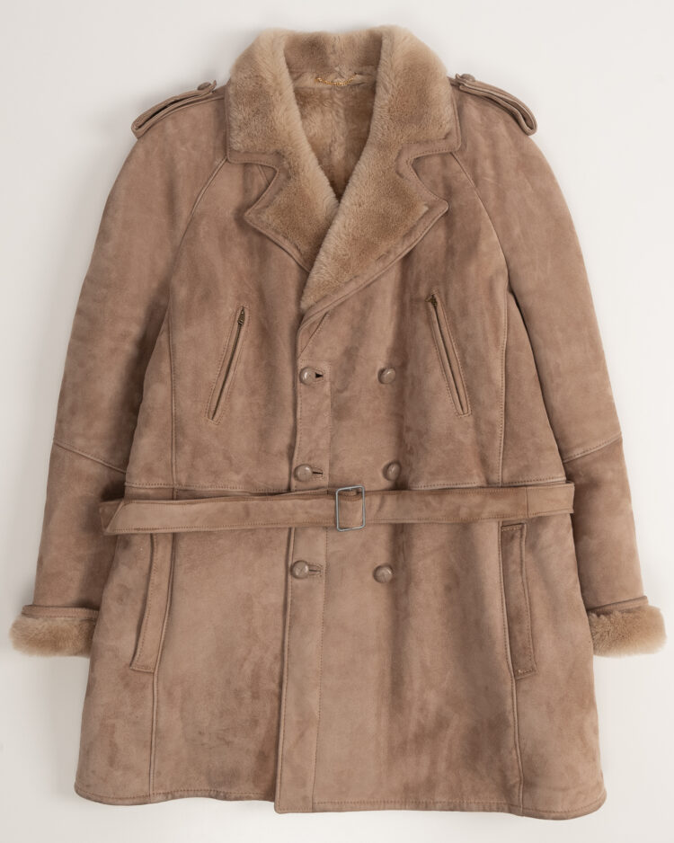 Дублёнка из натуральной замши с меховой отделкой