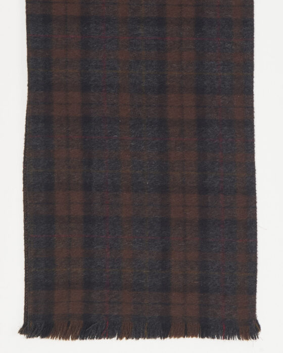 Шарф в клетку из шерсти — фото 4