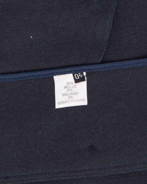 Темно-синее пончо из шерсти — фото 6