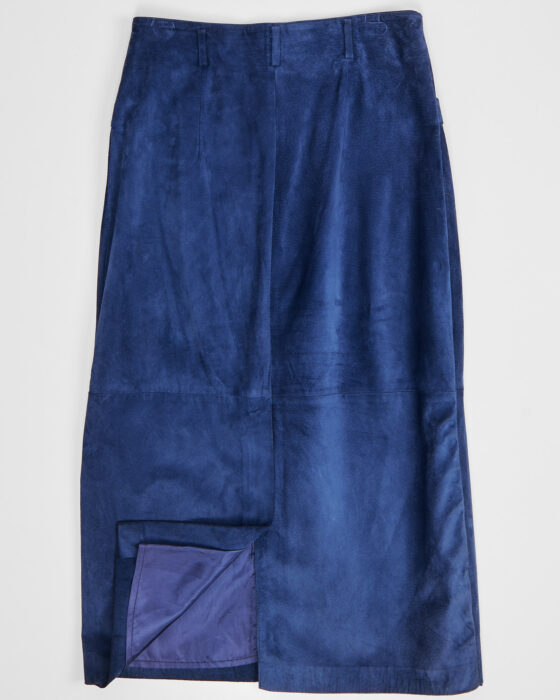 Винтажная замшевая юбка цвета индиго — фото 2