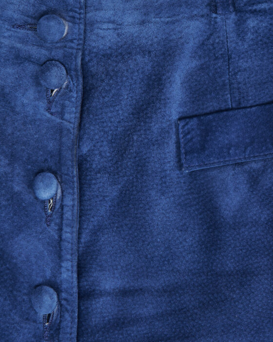 Винтажная замшевая юбка цвета индиго — фото 4