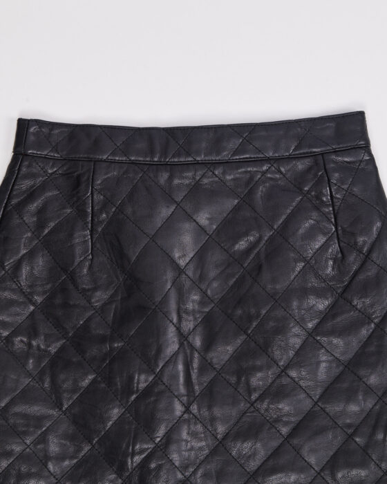 Стеганая кожаная мини-юбка Oliver Oliver — фото 4