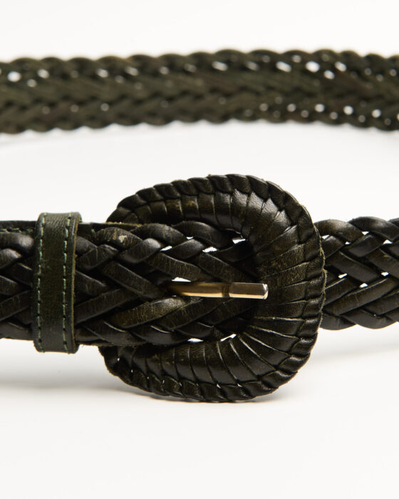 Плетеный ремень из натуральной кожи — фото 3