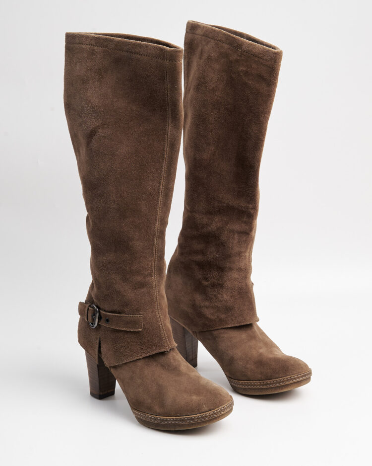 Винтажные сапоги из замши