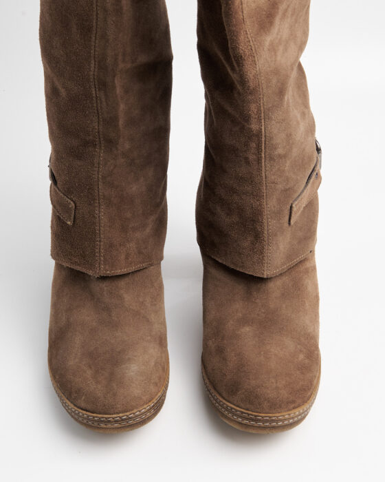 Винтажные сапоги из замши — фото 3