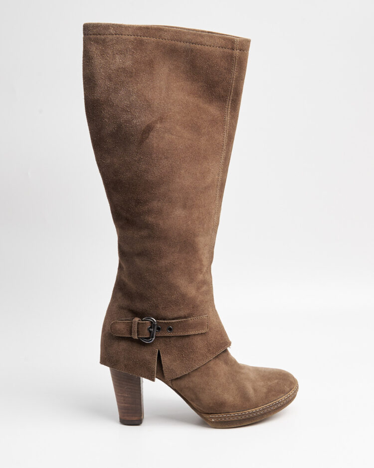 Винтажные сапоги из замши