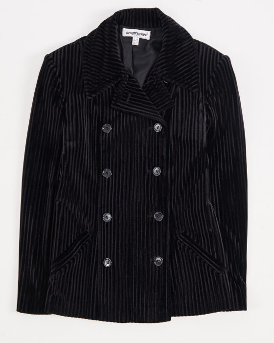 Приталенный двубортный жакет из велюра Sportstaff