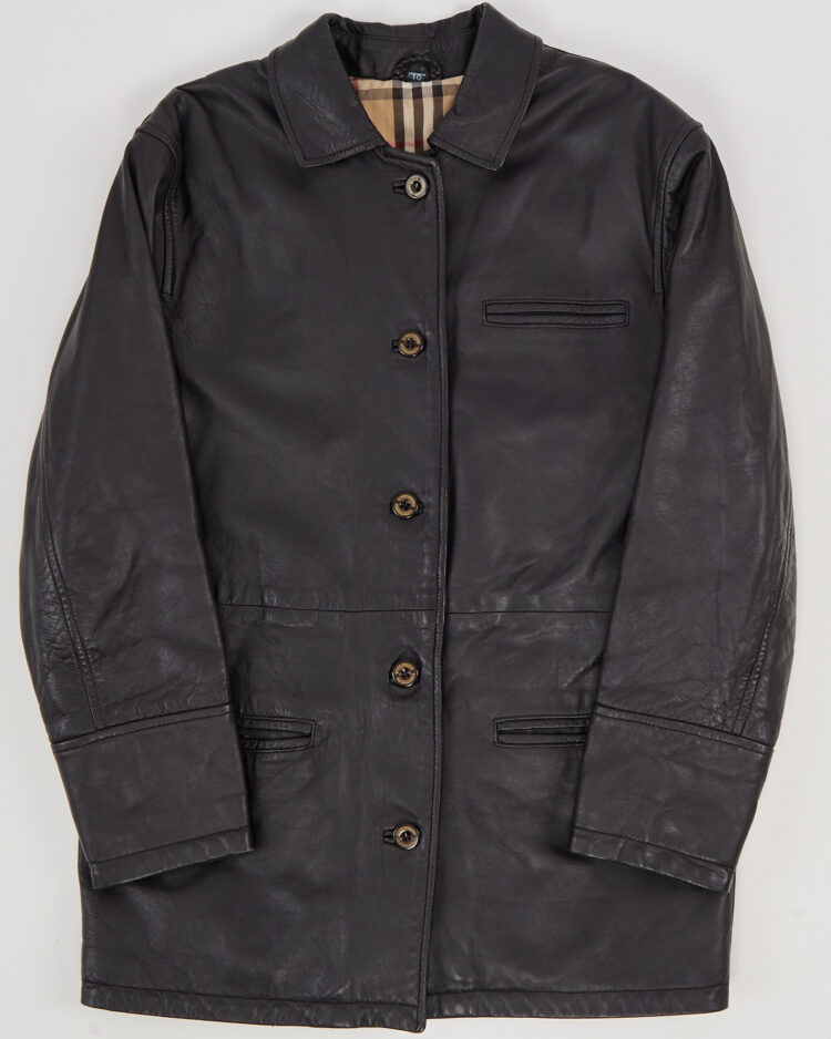 Винтажная кожаная куртка Burberrys