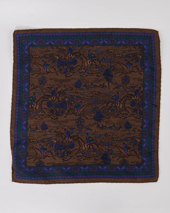 Винтажный платок из шелка Croquet