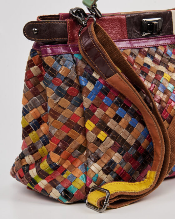 Винтажная сумка из плетёной кожи — фото 5