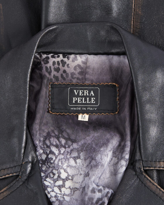 Винтажный кожаный тренч made in Italy Vera Pelle — фото 5