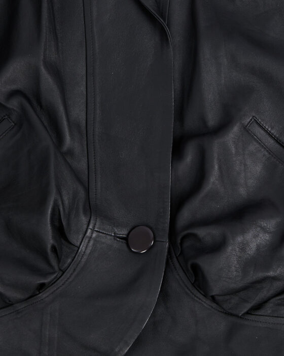 Винтажная кожаная куртка с декором — фото 4