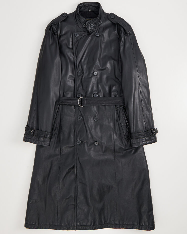 Винтажный кожаный тренч