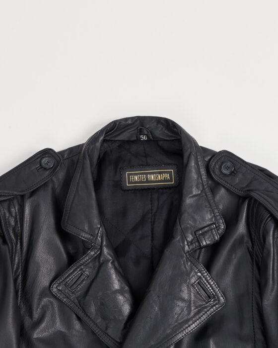 Винтажный кожаный тренч — фото 3