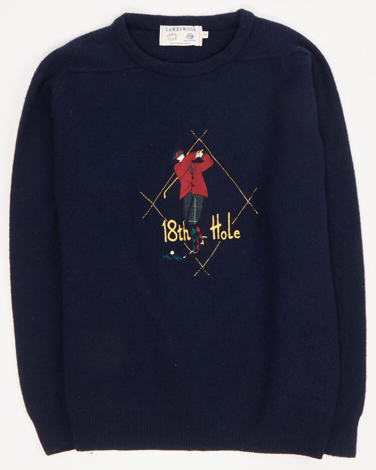 Винтажный свитер с аппликацией “18th Hole”