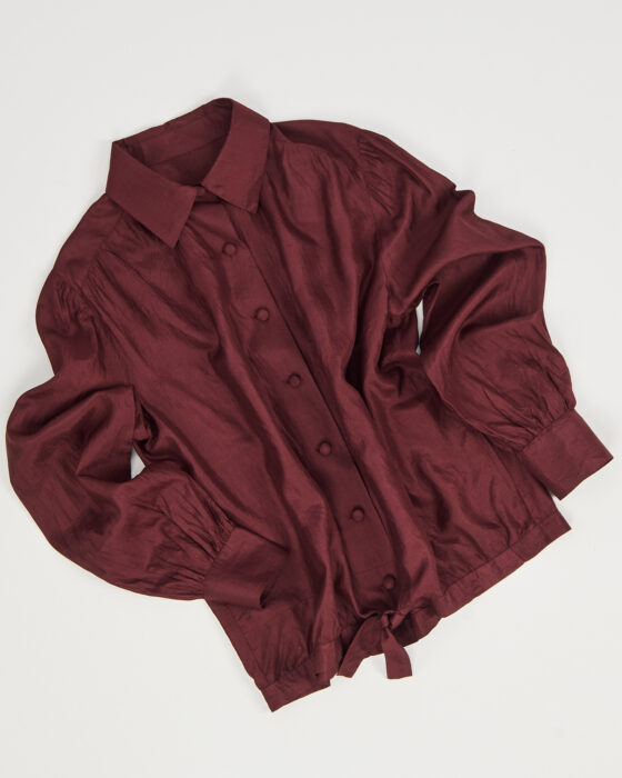 Блуза из шелка винного оттенка — фото 3