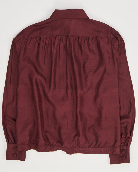 Блуза из шелка винного оттенка — фото 2