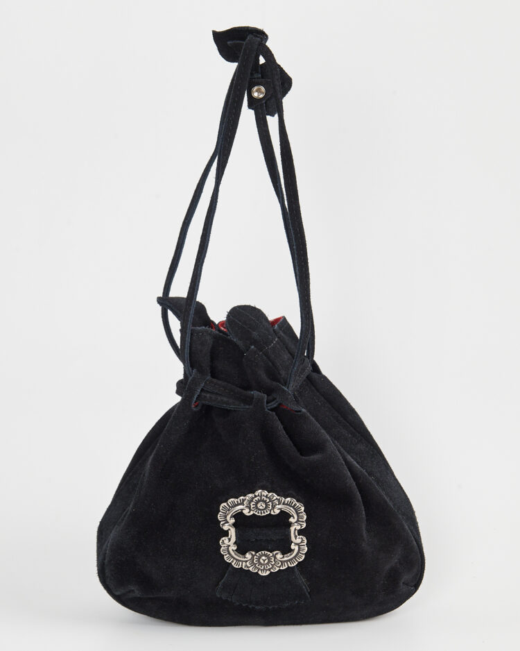 Бархатная сумка с металлической пряжкой