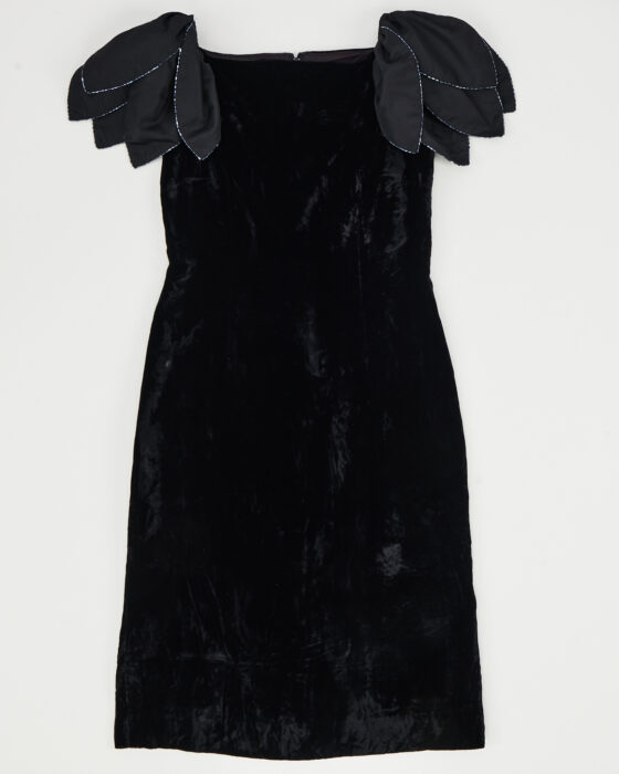 Бархатное платье с объемными плечами Lee Jordan