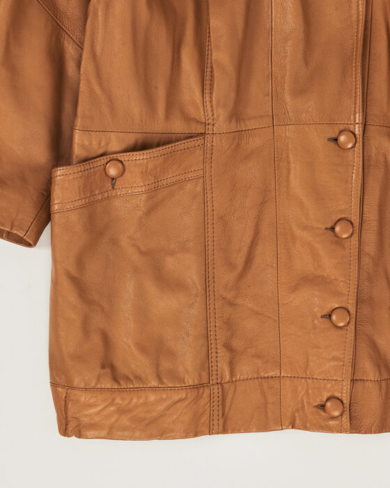 Удлиненная кожаная куртка — фото 3