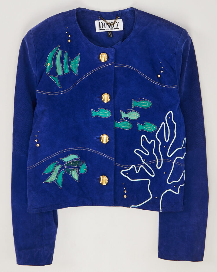 Замшевая синяя куртка