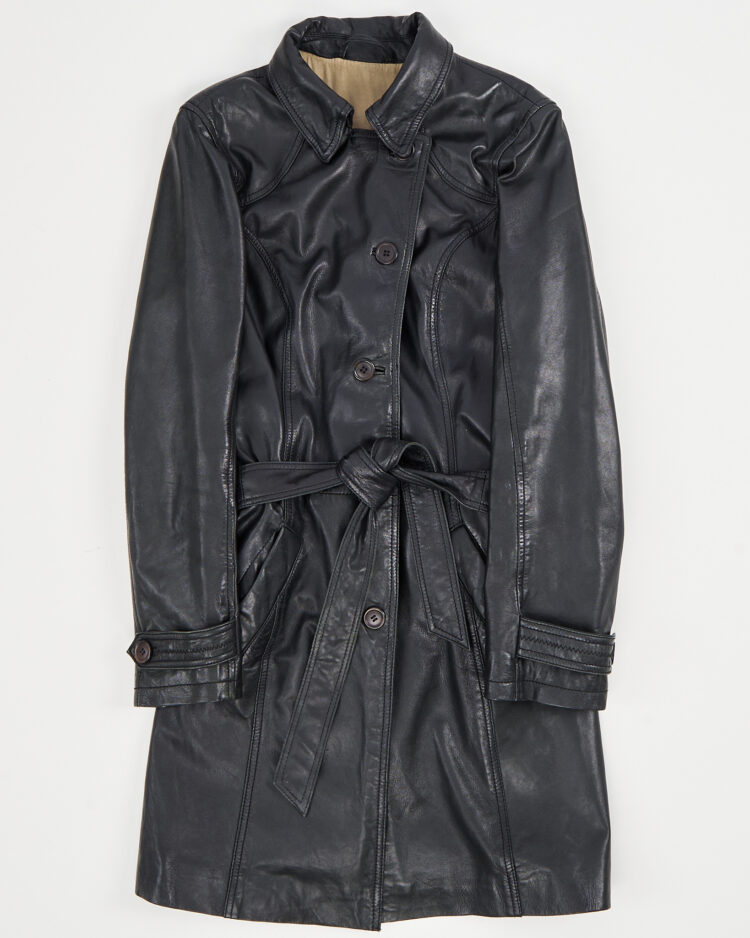 Кожаный тренч David Moore