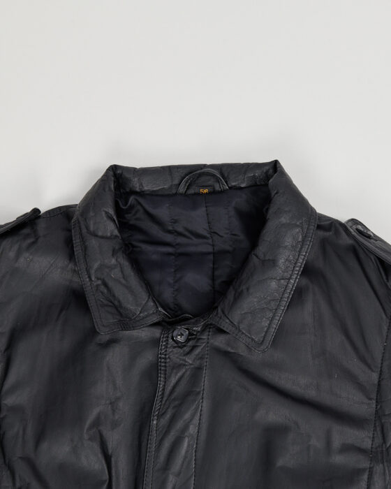 Кожаный плащ с поясом — фото 2