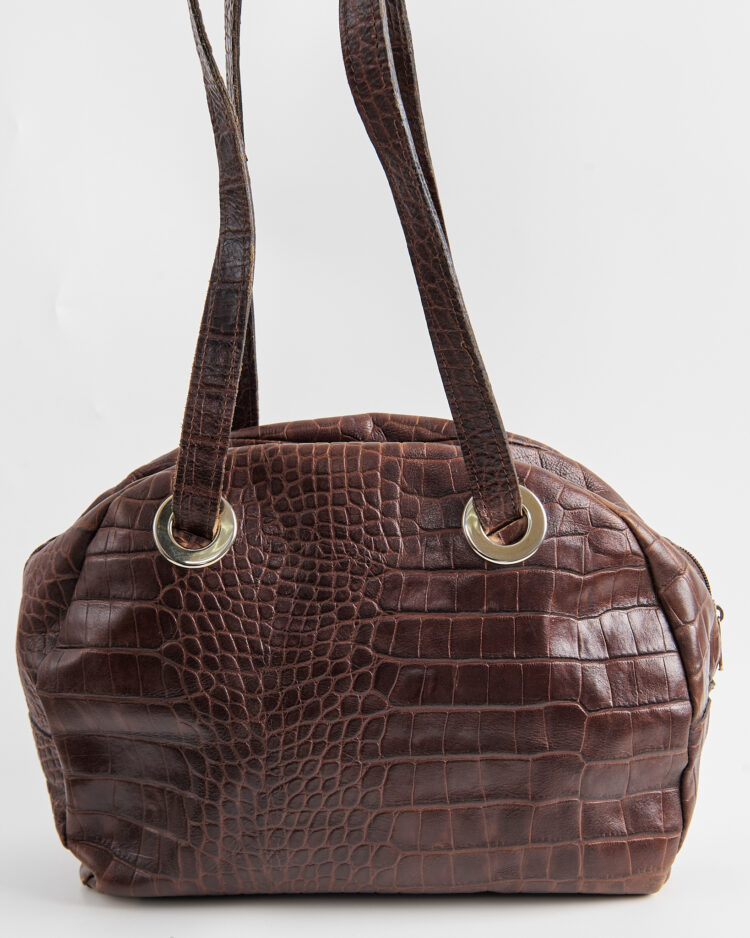 Кожаная сумка с тиснением