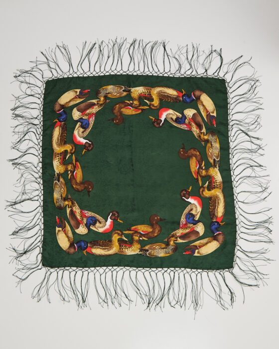 Винтажный платок с бахромой