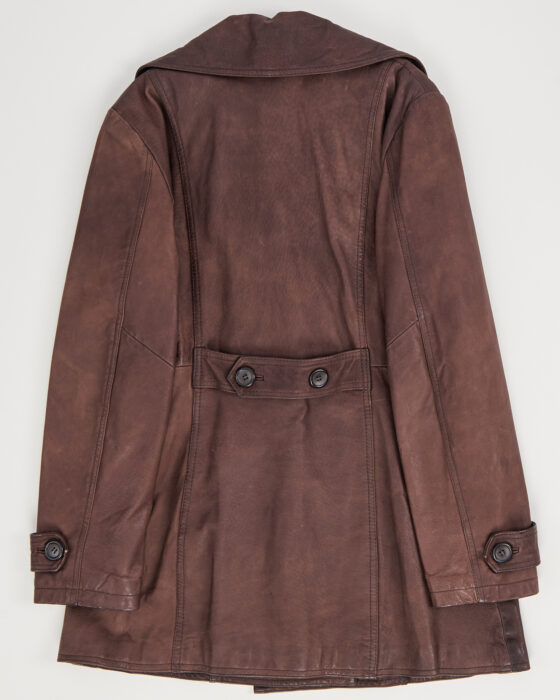 Кожаный двубортный плащ Einjoy Einjoy — фото 2