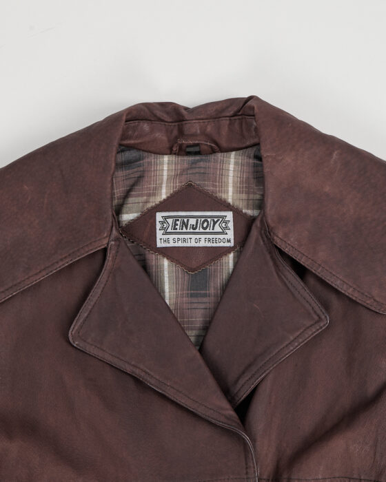 Кожаный двубортный плащ Einjoy Einjoy — фото 3